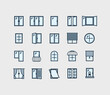 © mouse_md - Glass Window Sign Color Thin Line Icon Set. Vector illustration of Windows Pane with Frame for House and Office Icons
