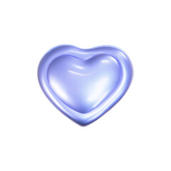 Wall Mural - 3d holographic heart icon in y2k style isolated on a white background. render of 3d iridescent chrom