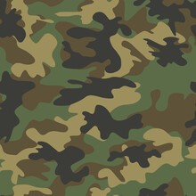 Vector Camouflage Military Pattern Seamless Army Background, Disguise Texture.