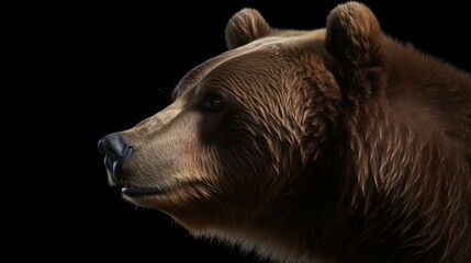 brown bear portrait animal wild grizzly generative ai