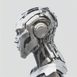 © Danil Bukharov - Futuristic cyborg head side view. 3D rendering. AI generated