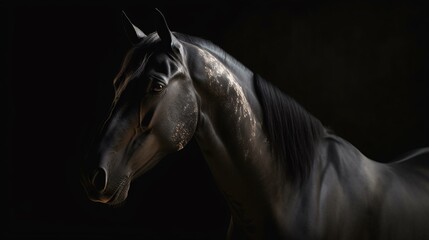 Wall Mural - portrait of a horse animal brown farm generative ai