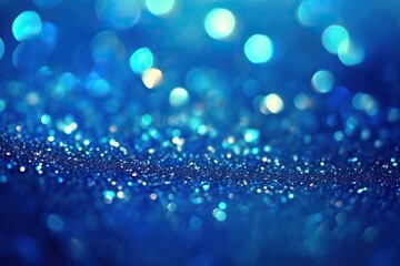 Wall Mural - Blue glittery sequin background, generative ai