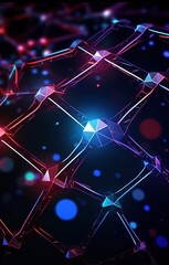 Wall Mural - optics background with lots spots. futuristic digital block chain background. generative ai