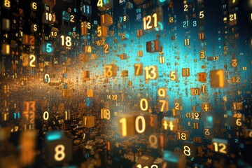 Wall Mural - abstract photo of numerical codes generative ai