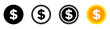 Dollar coin vector icons set. US dollar coin vector symbols collection