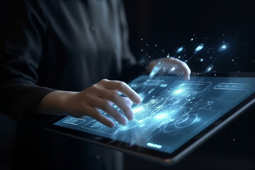 A doctor interact with Ai technologies to get more progressive  treatment for her patients. Generated ai