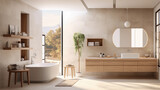 Fototapeta Przestrzenne - Stylish white sink in modern bathroom interior