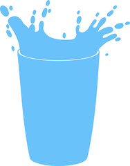 Water splash in glass clipart