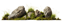 Grass Fields Meadow With Rocks On Transparent Background, Png