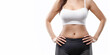 © Tatiana - Chest and upper body of a beautiful athletic young woman, close-up. Generative AI