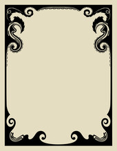 A Vector Border Design Incorporating Elements Of Art Nouveau And 1960s Psychedelia