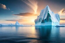 Iceberg In The Sea Generated Ai