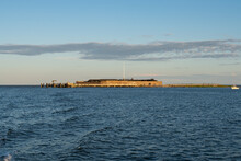 Fort Sumter National Monument During Sunset.