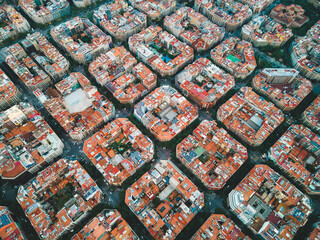 Sticker - Aerial view over Barcelona where you see the city