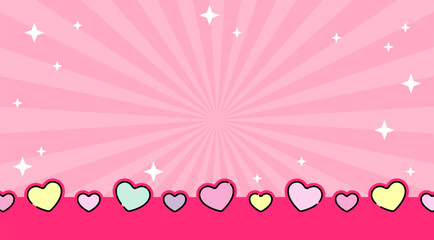 Wall Mural - abstract pink background with hearts vector illustration. abstract pink background. decoration banne