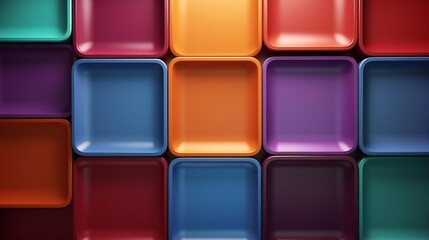 Aufkleber - A vibrant and colorful background filled with various square objects