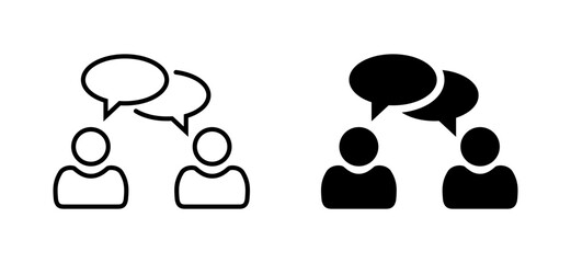 People talking icon vector. Conversation, discussion symbol concept