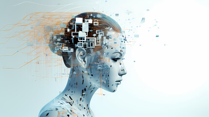Wall Mural - graphical representation of artificial intelligence - AI-generated image
