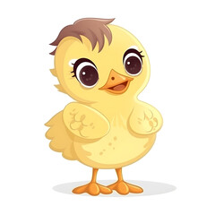 Wall Mural - Cheerful illustration of a baby chick in vibrant hues