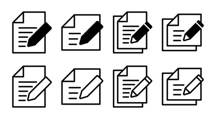 Note icon set illustration. notepad sign and symbol