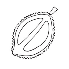 Sticker - Vector hand drawn doodle sketch durian fruit isolated on white background