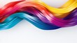 A vibrant wave of colorful hair on a clean white background