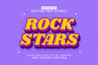 Editable text effect Rock Stars 3d Cartoon template style premium vector