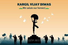 Kargil Vijay - Vector Illustration Of Abstract Concept For Kargil Vijay Diwas, Banner Or Poster. 26 JULY