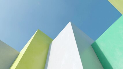 Aufkleber - Abstract minimal architecture on blue sky background.