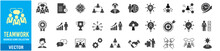 Business Teamwork, Work Group, Human Resources, And Team Building Icon Set. 