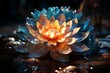 folde lotus floating in water concept of oriental