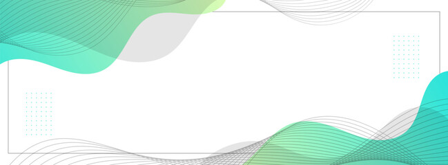 banner background. colorful, green , white, wave geometric abstract eps 10