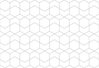 Wall Mural - Hexagon abstract geometric seamless pattern. Vector Repeating Background.