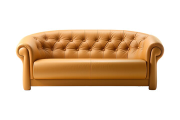 Sticker - Sofa deco style in beige isolated on transparent background. Front view. Series of furniture