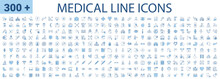 Medical Vector Icons Set. Line Icons, Sign And Symbols. Medicine, Health Care, Internal Organs, Drugs, Symptoms, Dental And Fly. Mobile Concepts And Web Apps. Modern Infographic Logo And Pictogram