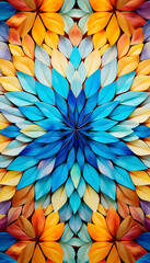 Wall Mural - abstract colorful background, kaleidoscope pattern, generative ai, digital illustration.