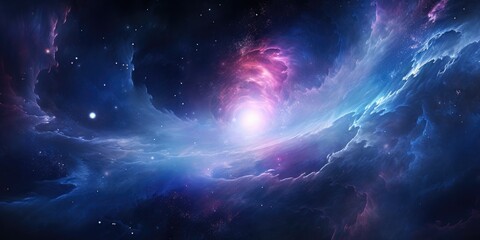 Wall Mural - abstract space vortex black hole. alien lights and swirling speed of light. glowing orbs infinity sy