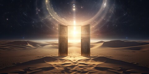Wall Mural - door to another dimension. astral universe abstract galaxy. glowing spiral cosmos.