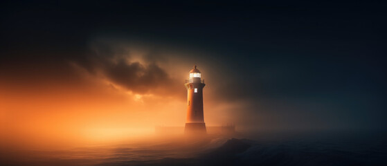 lighthouse at night