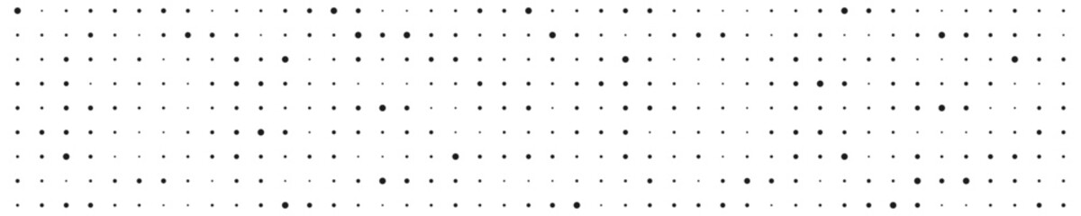 Wall Mural - dot grid halftone seamless pattern. background with different sizes black round points on white back