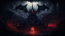 Demon In The Night, Dark Fantasy Emblem, Generative Ai
