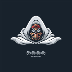 Poster - mascot logo, gaming badge, fighter mascot logo.