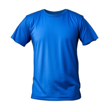Blue T Shirt Round Neck Plain Transparent Background