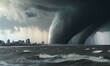 Stormy weather leads to gigantic ocean swells. Creating using generative AI tools