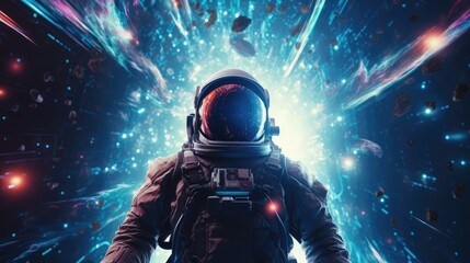 Wall Mural - astronaut exploring deep space