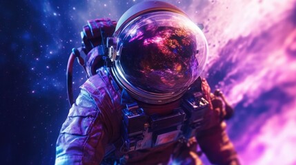 Wall Mural - Astronaut exploring deep space