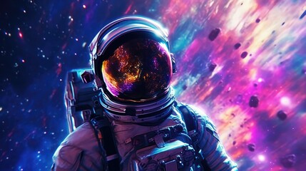 Wall Mural - astronaut exploring deep space
