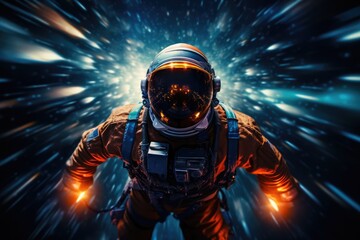 Wall Mural - astronaut exploring deep space