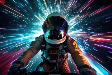 Wall Mural - astronaut exploring deep space